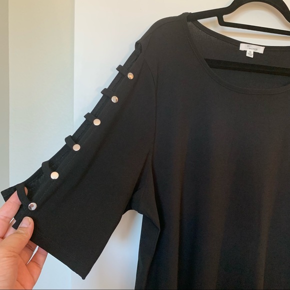 Womens Plus Size 89th & Madison Black Tee Blouse 2X - Picture 4 of 11